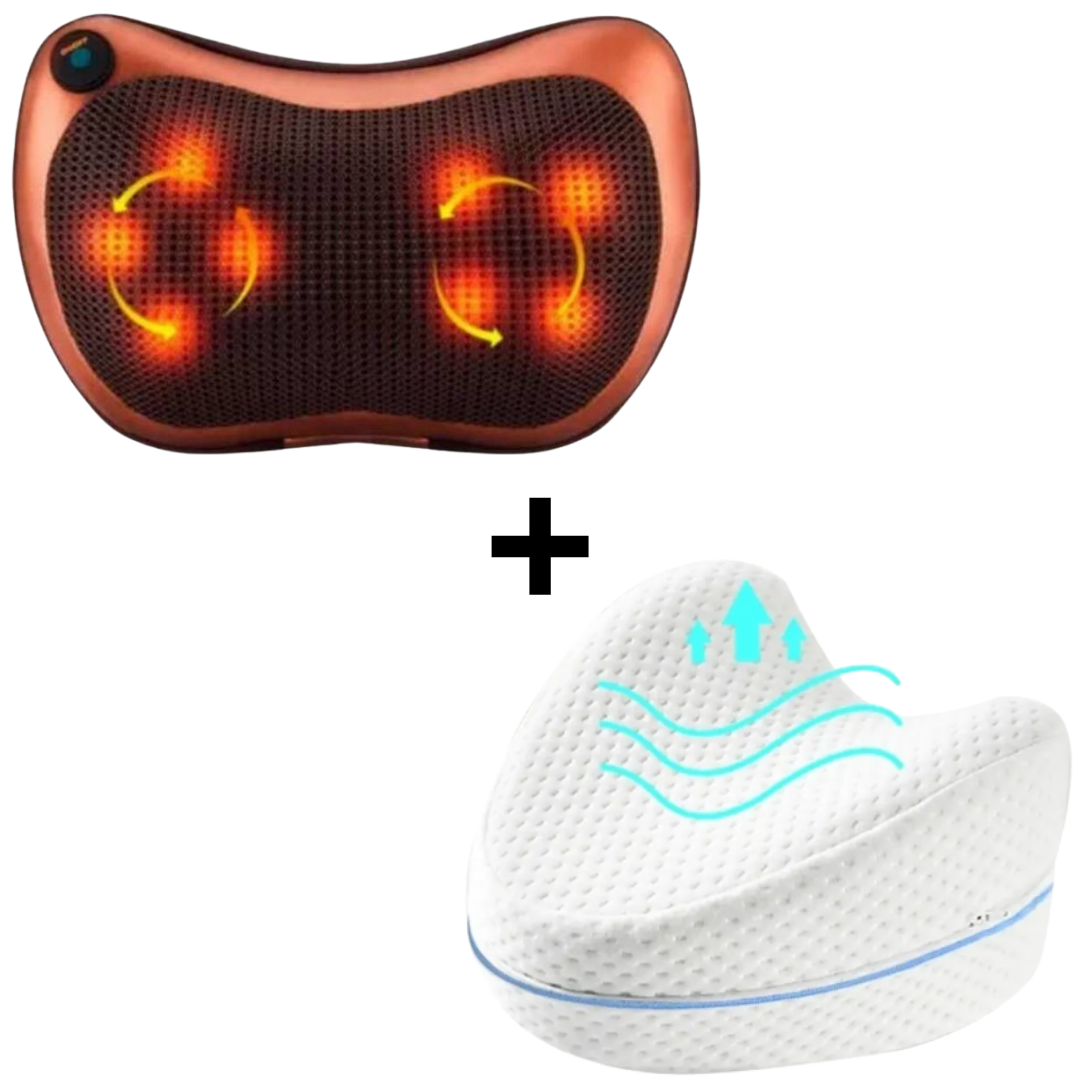 Masajeador de espalda LumFlex™ + Almohada ortopédica para piernas